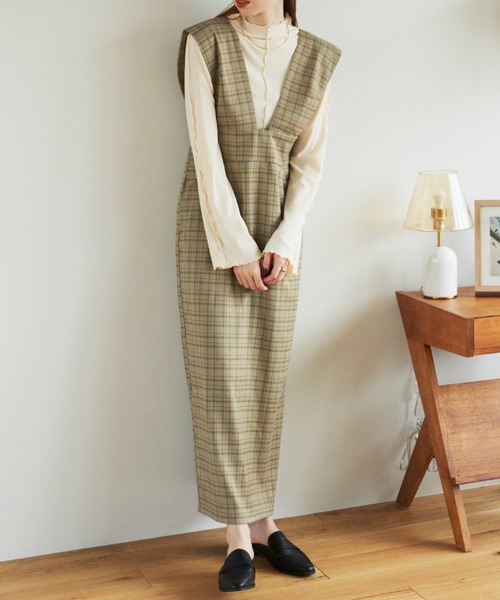 「hinari」 サロペットスカート MEDIUM グリーン レディース_画像2
