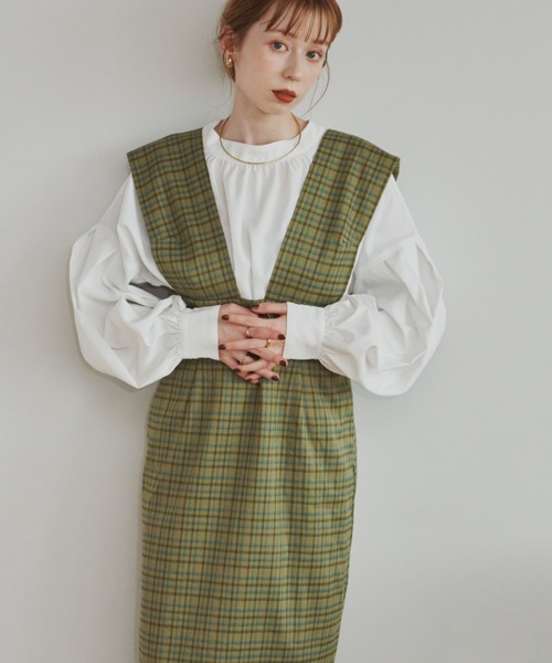 「hinari」 サロペットスカート MEDIUM グリーン レディース_画像3