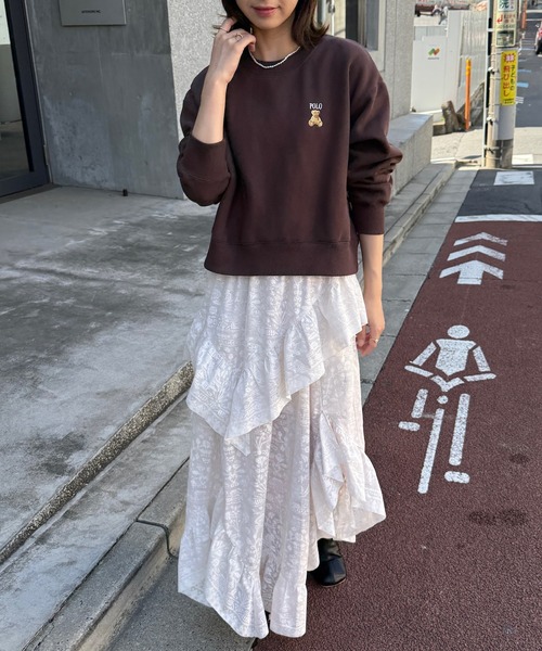 「POLO BCS」 スウェットカットソー M ホワイト レディース_画像3