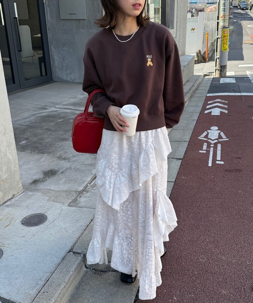 「POLO BCS」 スウェットカットソー M ホワイト レディース_画像4