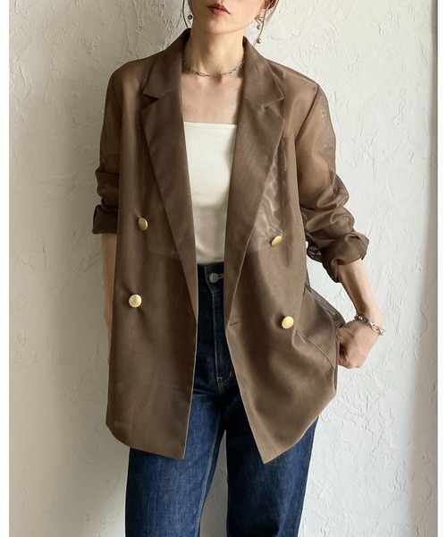 She's Closet ジャケット テーラードジャケット 金ボタン 長袖 ダブル