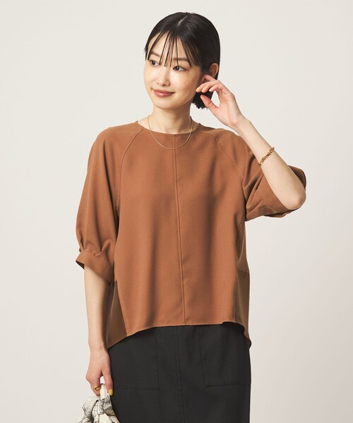 ブラウス シャツ 「size SHORTあり」fleurie(フルリー) フォルム ショートスリーブ ブラウス レディースの画像