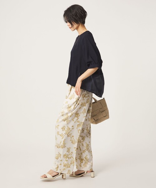 ブラウス シャツ 「size SHORTあり」fleurie(フルリー) フォルム ショートスリーブ ブラウス レディースの画像