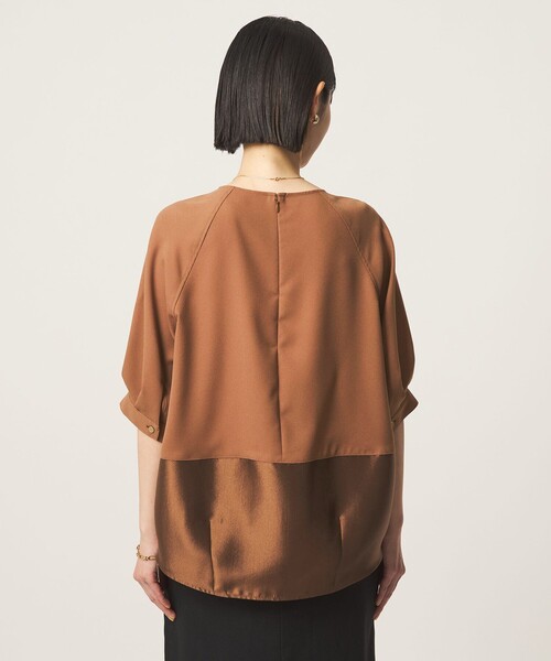 ブラウス シャツ 「size SHORTあり」fleurie(フルリー) フォルム ショートスリーブ ブラウス レディースの画像