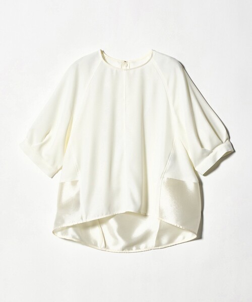 ブラウス シャツ 「size SHORTあり」fleurie(フルリー) フォルム ショートスリーブ ブラウス レディースの画像