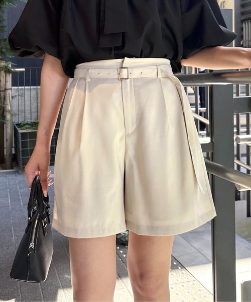 SOELA（ソエラ） パンツ 「SOELA」リネンライクベルト付ショートパンツ