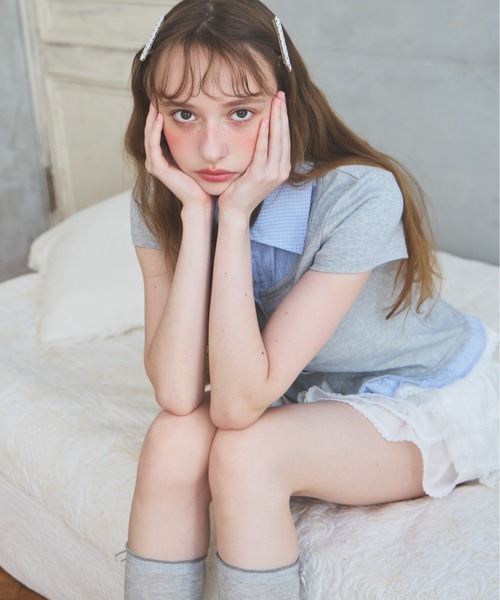 Heather（ヘザー） tシャツ 半袖 ドッキングレイヤードTEE 774592 Heather ドッキングレイヤードTEE