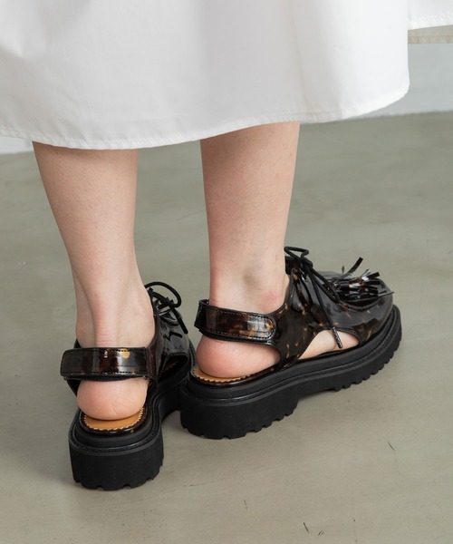「MARECHAL TERRE」 フラットサンダル 22.5 シルバー レディース_画像7