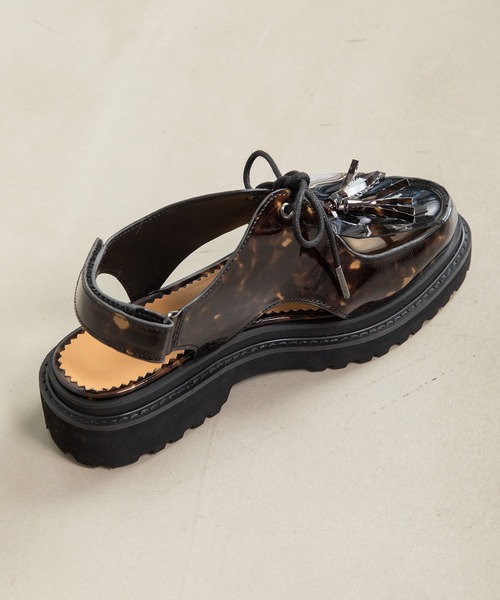 「MARECHAL TERRE」 フラットサンダル 22.5 シルバー レディース_画像9