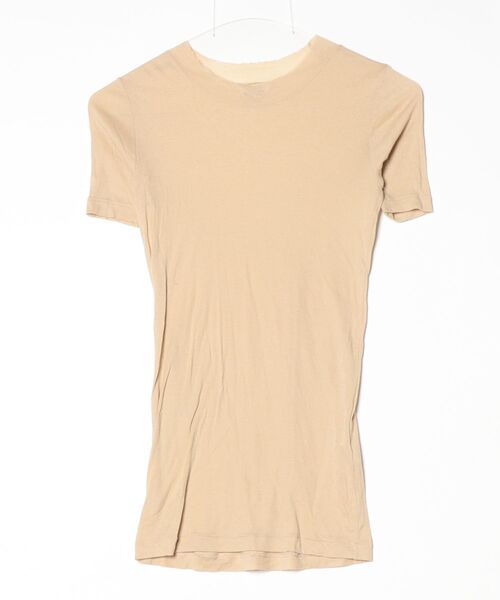 AURALEE（オーラリー） SUPER HIGH GAUGE SHEER RIB TEE - ベージュ