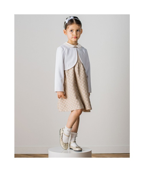 「Tartine et Chocolat」 「KIDS」長袖ワンピース 120 ベージュ キッズ_画像2