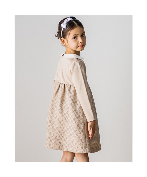「Tartine et Chocolat」 「KIDS」長袖ワンピース 120 ベージュ キッズ_画像3