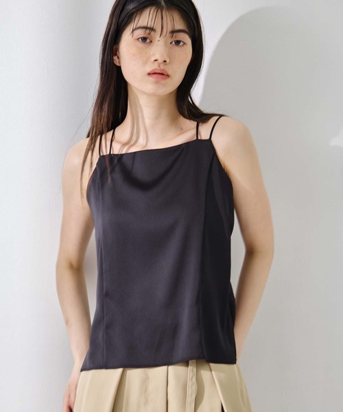 STUDIOUS - Stretch Satin Camisole/ストレッチサテンキャミソール STUDIOUS（ステュディオス） カップ付き キャミソール 「STUDIOUS