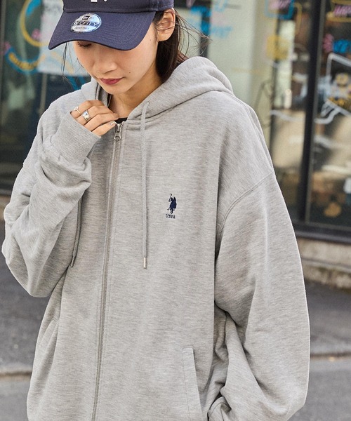 U.S. POLO ASSN.（ユーエスポロアッスン） ジップアップパーカー M 杢