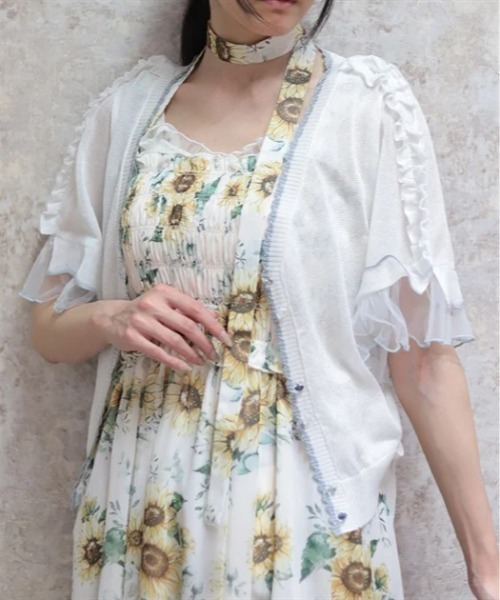 axes femme（アクシーズ ファム） カーディガン 半袖 バイカラー