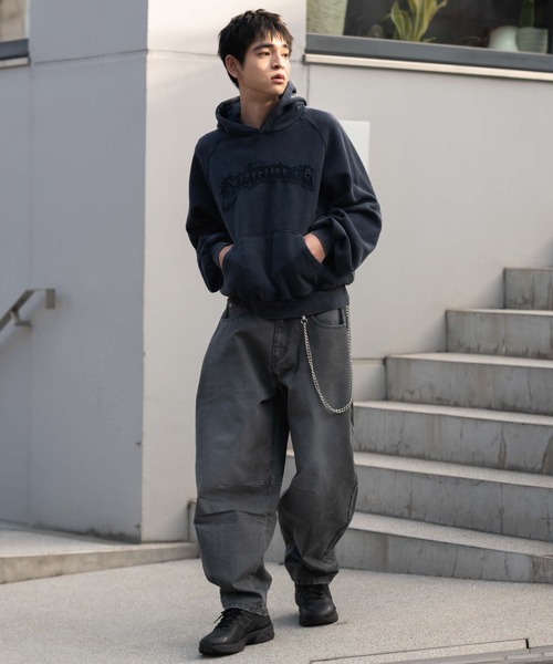 「WEGO」 デニムパンツ LARGE スミクロ メンズ_画像6