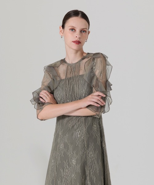 「Leja」 半袖ワンピース MEDIUM グリーン レディース_画像4