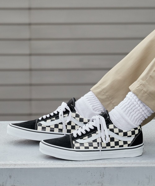 vans スニーカー VANS/ヴァンズ Old Skool Shoe オールド スクール シュー スニーカー フラットシューズ チェッカーボード チェック柄 市松模様 モノクロ …