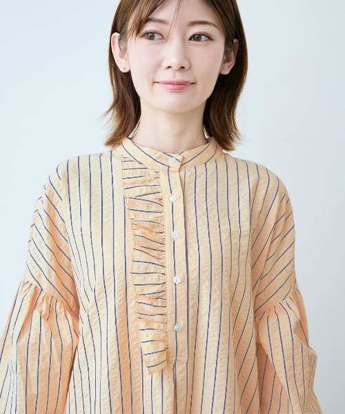 「IEDIT」 長袖ワンピース 3L ピンクベージュ レディース_画像4