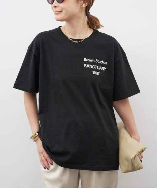 ドゥーズィエムクラス購入★ロゴ入りブラウンTシャツ Deuxieme Classe（ドゥーズィエムクラス） tシャツ 半袖 追加「BRAWN