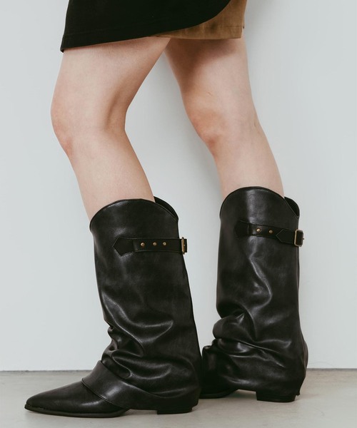 Knuth marf クヌースマーフ　ブーツ　ブラック Knuth Marf（クヌースマーフ） ブーツ western belted boots