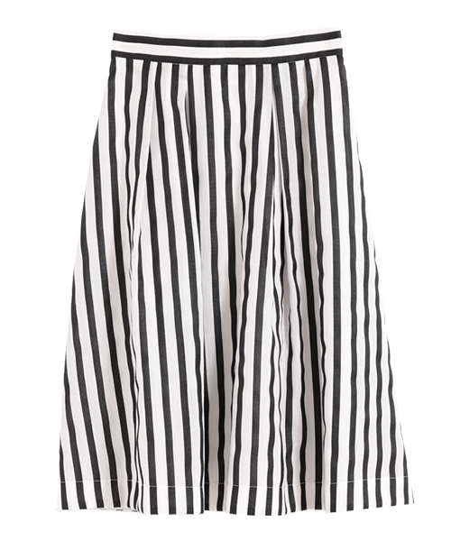 PUTUMAYO プトマヨ フレアスカート 黒と白のストライプ PUTUMAYO プトマヨ フレアスカート 黒と白のストライプ 楽天市場