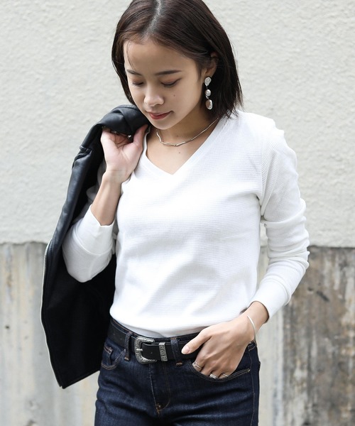 tシャツ ワッフルコンパクトTシャツ レディース tシャツ ミニリボンコンパクトワッフルT レディース : ZOZOTOWN