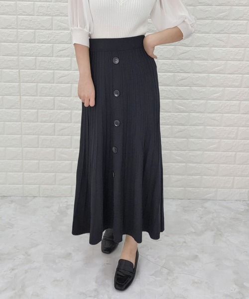 Lace Ladies（レースレディース） スカート ボタン付き リブ ニット