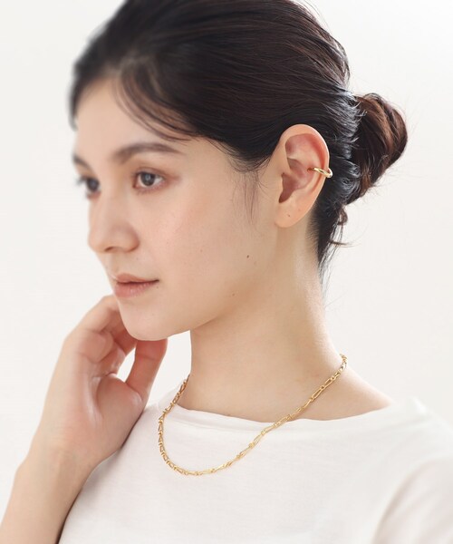 COCOSHNIK ロングネックレス プラチナ フラワークロスチェーン ロングネックレス(65cm