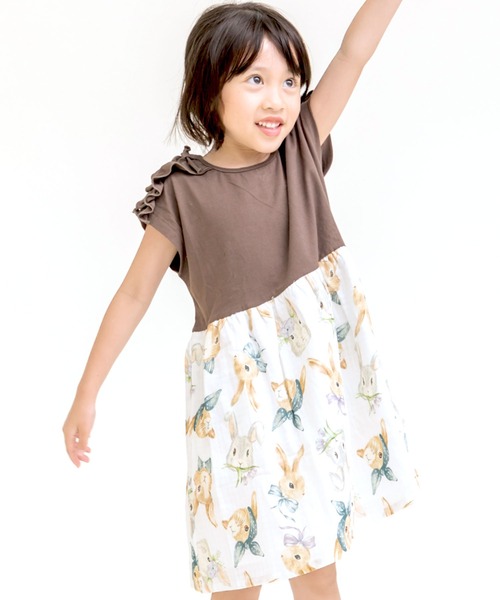ワンピース うさぎ柄ドッキングワンピース Zozotown Yahoo 店 通販 Yahoo ショッピング