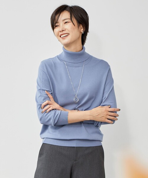 ニット セーター 「洗える」PRINCE タートルネック ニット レディース