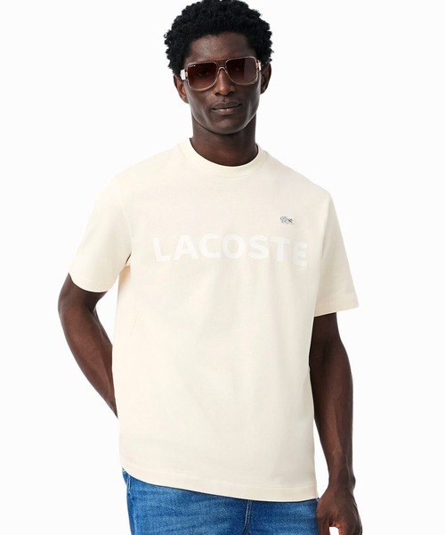 ◆LACOSTE ラコステ◆ブランドネーム ロゴ 半袖Tシャツ LACOSTE tシャツ ヘビーウェイトブランドネーム ラバープリント
