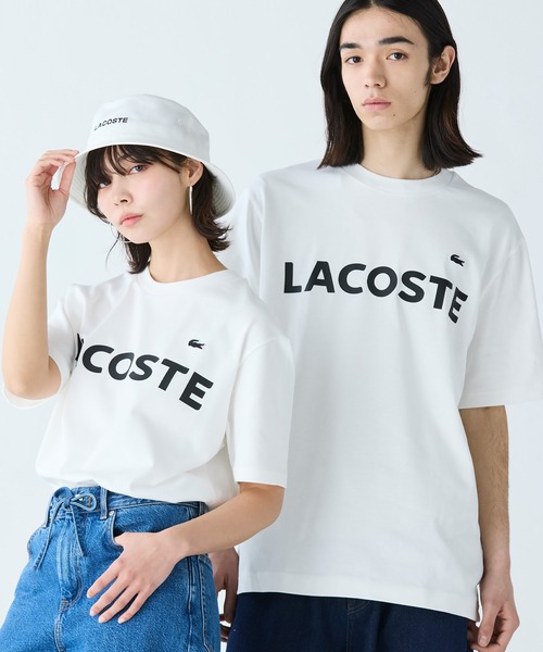 ◆LACOSTE ラコステ◆ブランドネーム ロゴ 半袖Tシャツ LACOSTE tシャツ ヘビーウェイトブランドネーム ラバープリント