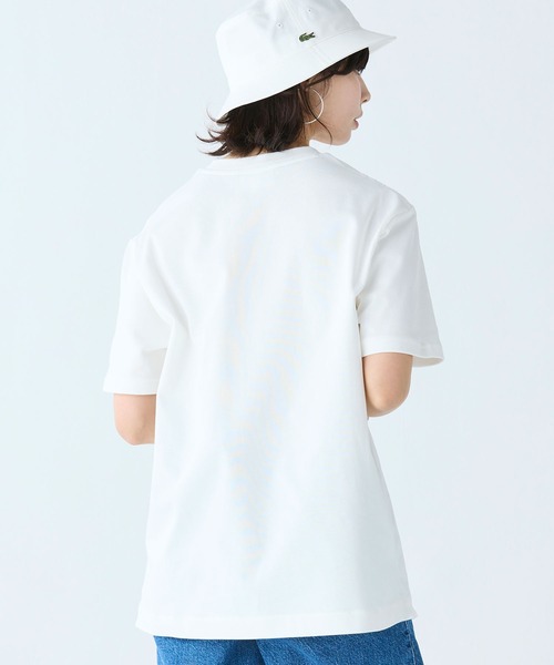 LACOSTE tシャツ ヘビーウェイトブランドネーム ラバープリント