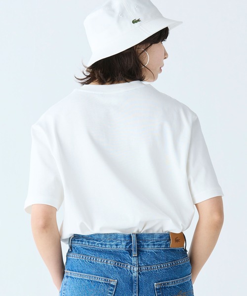 LACOSTE tシャツ ヘビーウェイトブランドネーム ラバープリント
