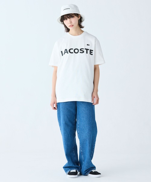 ◆LACOSTE ラコステ◆ブランドネーム ロゴ 半袖Tシャツ LACOSTE tシャツ ヘビーウェイトブランドネーム ラバープリント