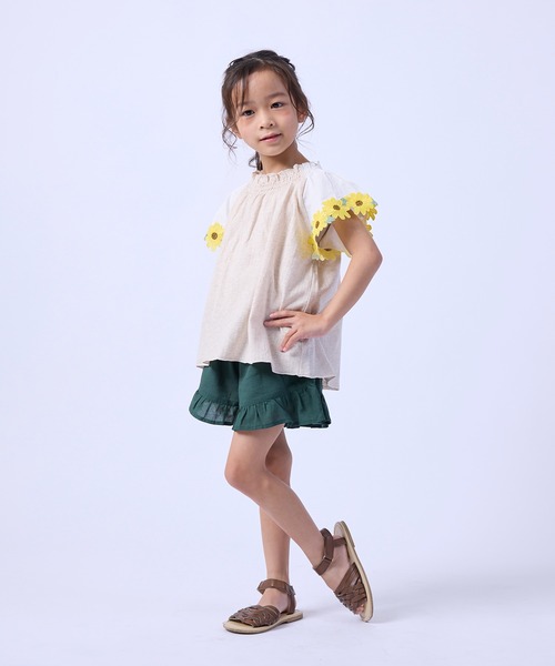 yukiemonn ベージュ フリル付きポケット キュロット yukiemonn ベージュ フリル付きポケット キュロット Biquette