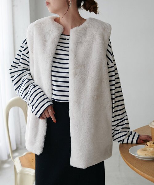 限定出品】新品未使用 プリスティン ヤクフェイクファーロングベスト