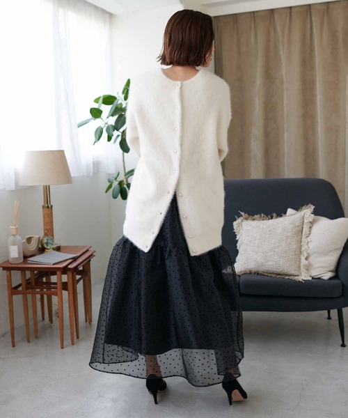 Jines カーディガン フォックスカシミヤ前後2wayルーズカーデ
