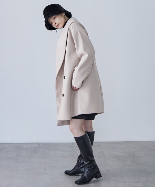 【新品・未使用】ジルスチュアート　メルトンコクーンミドルコート JILLSTUART - 値下げ‼️JILL STUART メルトンコクーンミドル