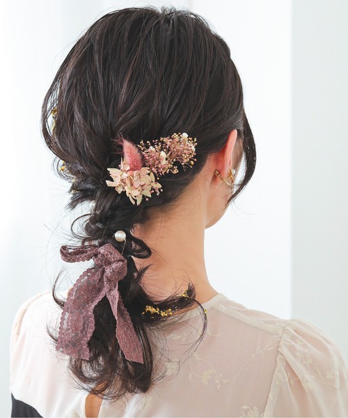 ヴィクトリアンメイデン　花とパールのヘアクリップ　2点セット ヴィクトリアンメイデン 花とパールのヘアクリップ 2点セット