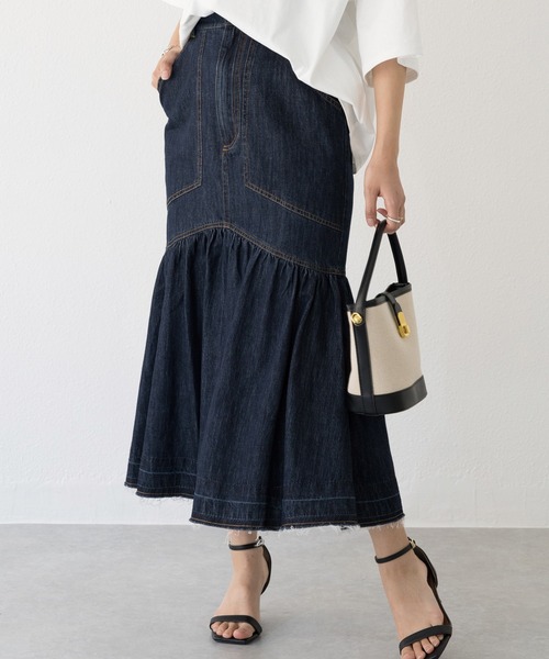 アンミール デニムフレアスカート デニムフレアスカート /Denim Flare Skirt | FICTION TOKYO O