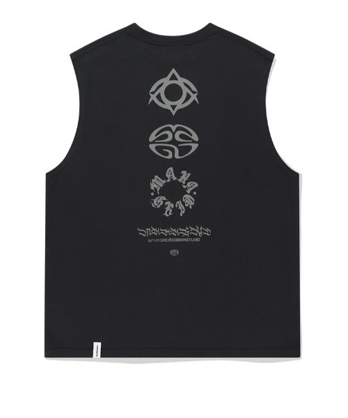 タンクトップ ノースリーブ 「mahagrid/マハグリッド」 PRINTED SLEEVELESS KNIT/プリントスリーブレスニット レディース MAHAGRID タンクトップ 「mahagrid/マハグリッド」 ECLIPSE