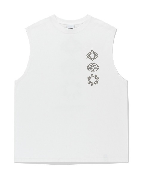 タンクトップ ノースリーブ 「mahagrid/マハグリッド」 PRINTED SLEEVELESS KNIT/プリントスリーブレスニット レディース mahagrid/マハグリッド』 PRINTED SLEEVELESS KNIT/プリント