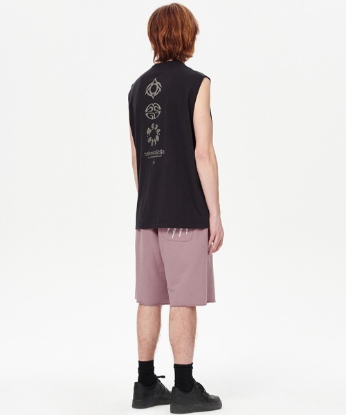 タンクトップ ノースリーブ 「mahagrid/マハグリッド」 PRINTED SLEEVELESS KNIT/プリントスリーブレスニット レディース mahagrid/マハグリッド』 PRINTED SLEEVELESS KNIT/プリント