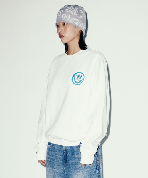 トレーナー スウェット A'GEM/9 × .kom「ISTKUNST/イストクンスト」LOGO＆SMILEY SWEATSHIRTS/ロゴスマイル A'GEM/9 × .kom『ISTKUNST/イストクンスト』LOGO&SMILEY