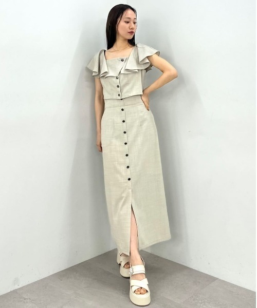 JILLSTUART タイトスリットスカート JILL by STUART スカート リネンライクタイトスカート