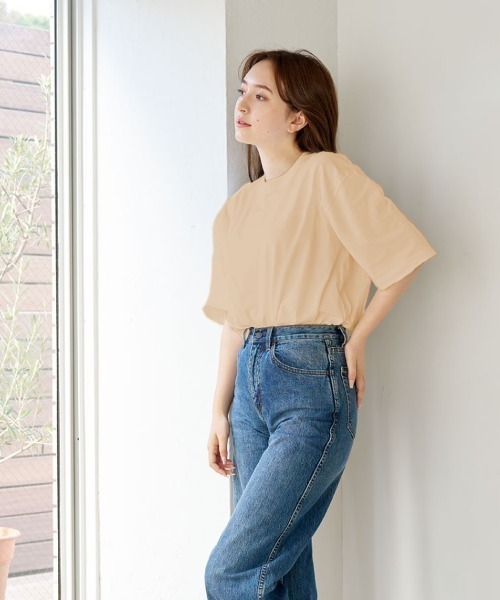 MOYURU+ ベージュ オーバーサイズTシャツ オーバーサイズ」に該当するTシャツ/カットソー（ベージュ系