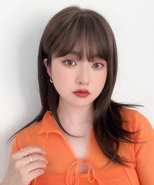ウィッグ エクステ 「 素肌ウィッグ 接触冷感 シェリーセミディ