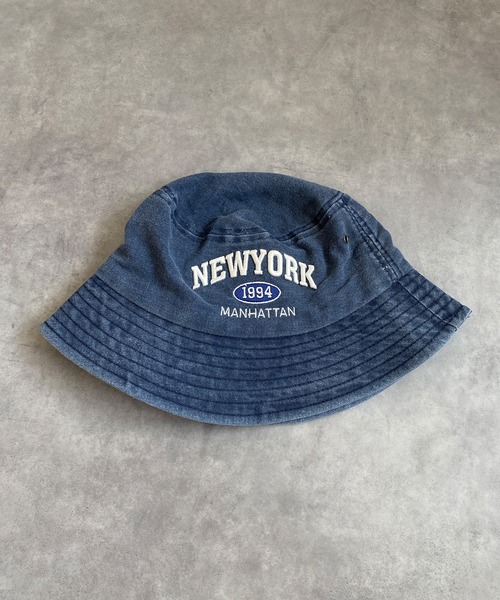 帽子 ハット HOOK- original- NEW YORK アメカジ刺繍ウォッシュ